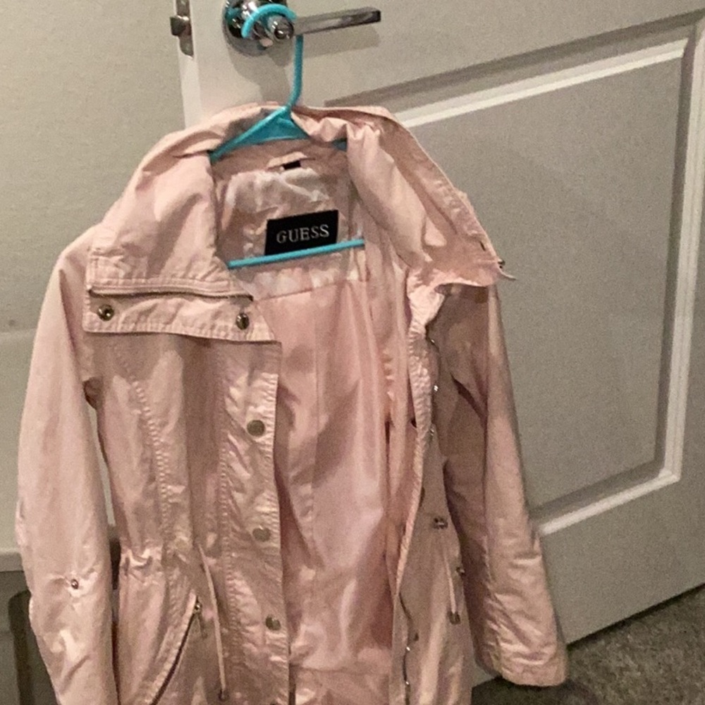 Guess pink raincoat jacket top coat